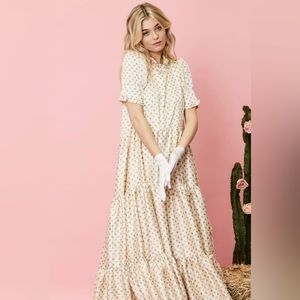 Sister Jane Cream Floral Tiered Dress